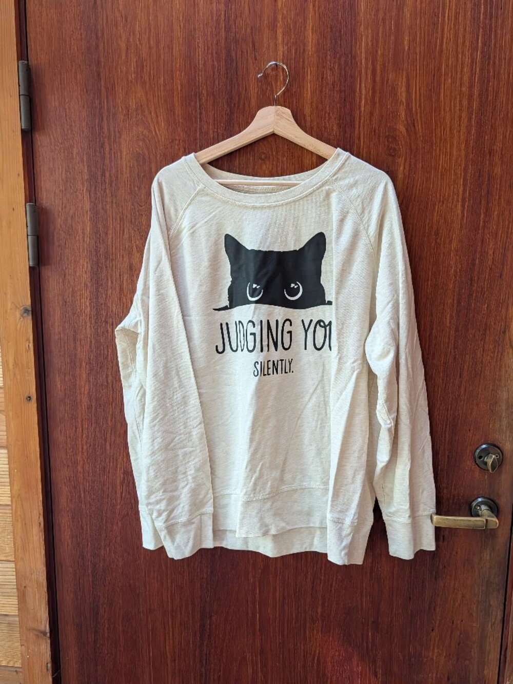 Judging You Silently Cat Graphic Sweatshirt XL
